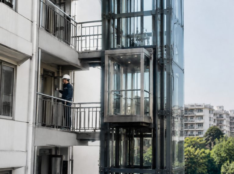 淮南旧楼加建观光电梯
